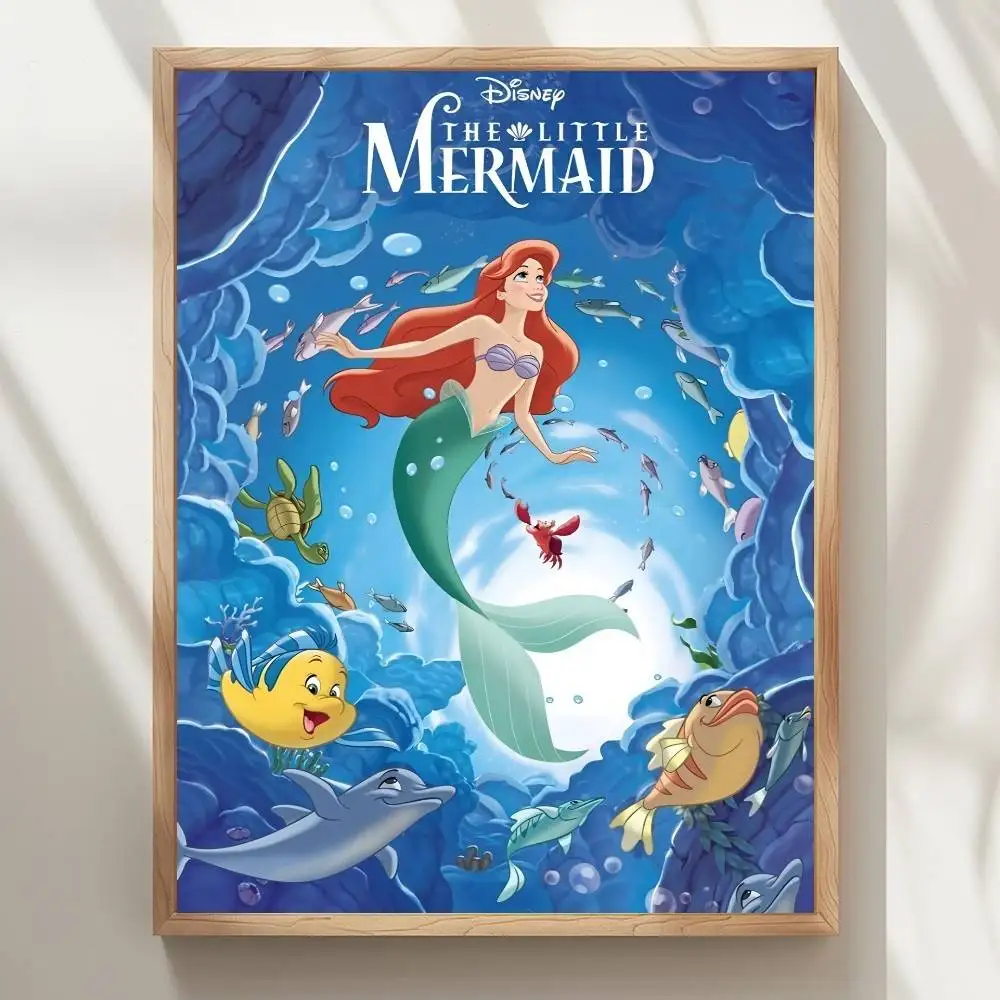 ارييل أنيمي الأميرة حورية البحر المشارك عالية الجودة طباعة مقاوم للماء جدار الفن ملصق لشريط غرفة المعيشة ديكور هدية #6
