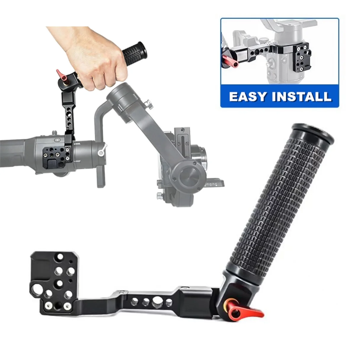 Para DJI Ronin-S/Ronin SC/RSC2 Gimbal Sling Handle Grip Accesorio estabilizador de empuñadura ajustable, con extensión de soporte de zapata fría