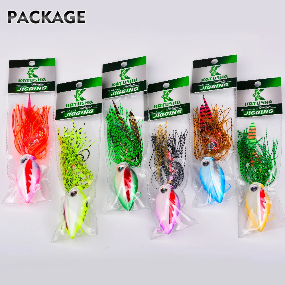 1 Stück 6 Farben 40-200g Blei-Jigging-Angelköder mit Doppelhaken, im Dunkeln leuchtender, eisenbeschichteter Köder für Seebarsch und Tintenfisch – Detail 10