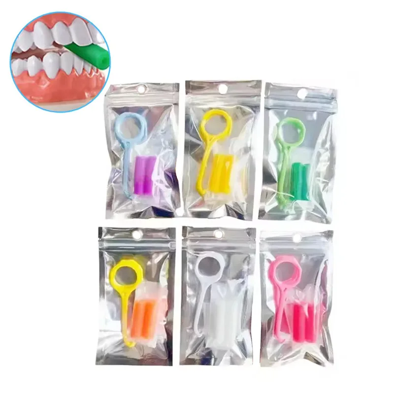 

5 шт., инструмент для ортодонтического удаления и набор для жевания, силиконовая палочка для укуса случайного цвета и крючок для удаления выравнивателя для ухода за зубной гигиеной