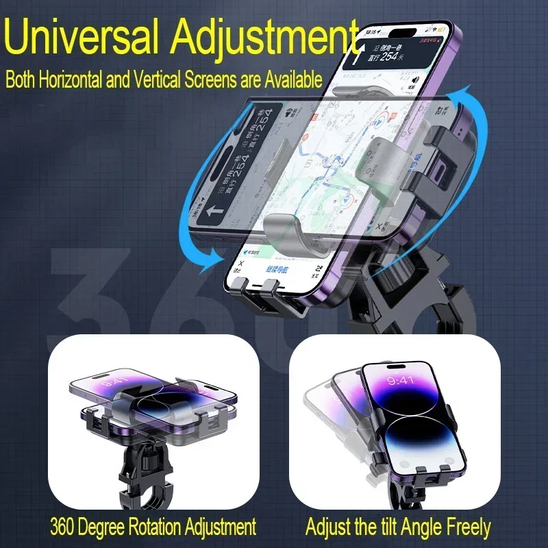 VIKEFON Motorcycle Bicycle Mobile Phone Holder Stand Electric Vehicle Scooter Cycling Mountain Phone Handlebar Mount For iPhone