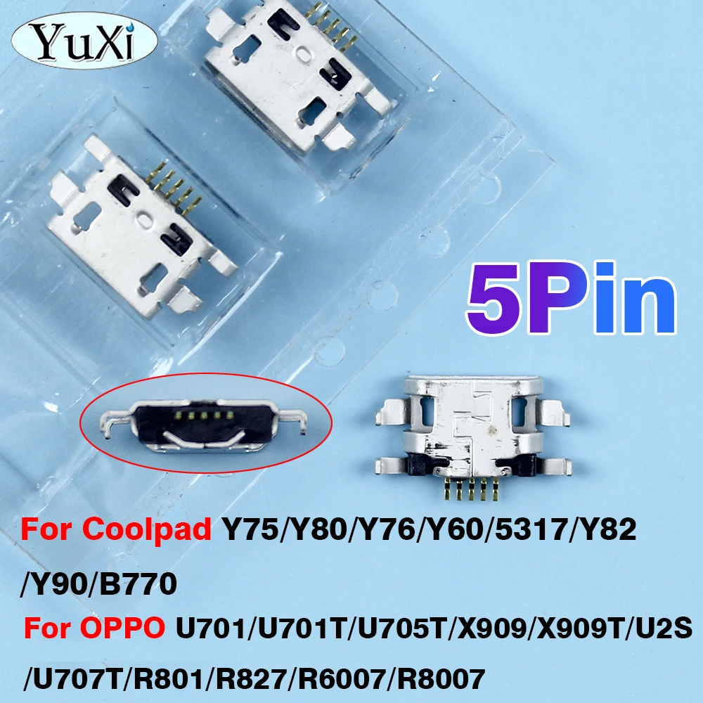 

10Pcs Micro USB Charging Port 5Pin Connector For OPPO U701 U701T U705T X909 X909T U2S U707T R801 R827 R6007 R8007 For Coolpad