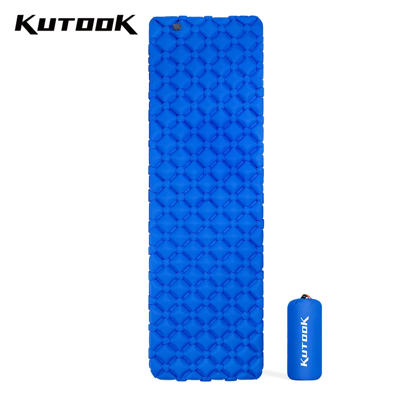 KUTOOK Inflatable Mattress Sleeping Pad Portable Picnic Mat Outdoor Camping Hiking Nylon TPU Travel Trekking Ultralight EP100