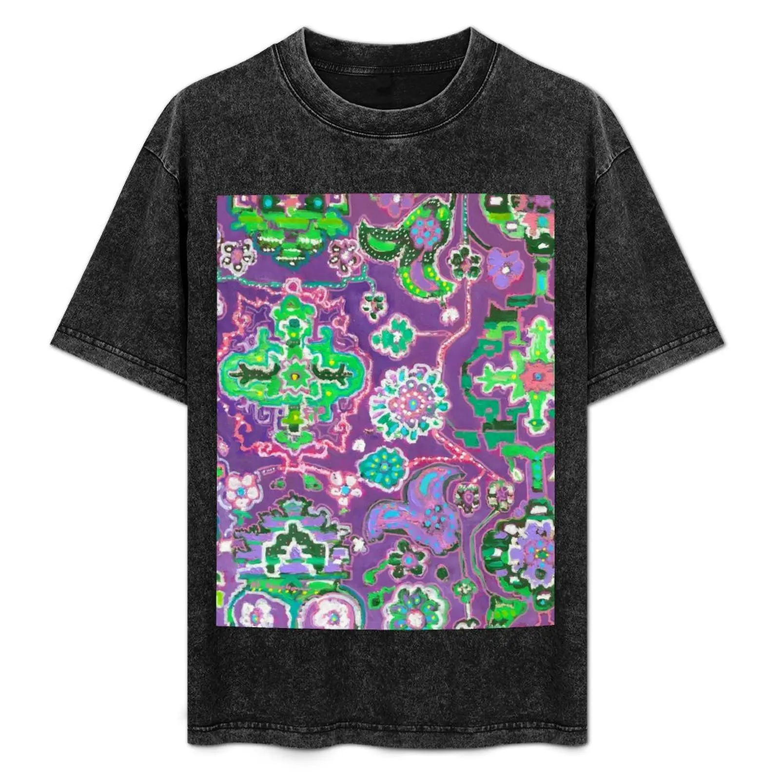 

Purple Pink and Green Fantasy Tapestry Art T-Shirt Quick Dry Fishing T-Shirt