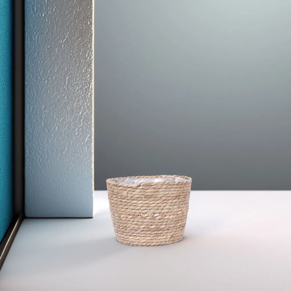 

Seagrass Planter Basket Handmade Wicker Woven Design Indoor Outdoor Plant Pot Cover Storage Rustic Farmhouse Charm