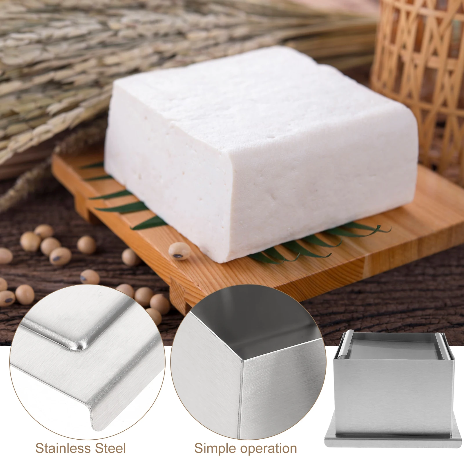 

Stainless Steel Tofu Mold Making Firm Presser Bean Curd Practical Lightweight Easy Use Home Kitchen Tool tofu pressing tool