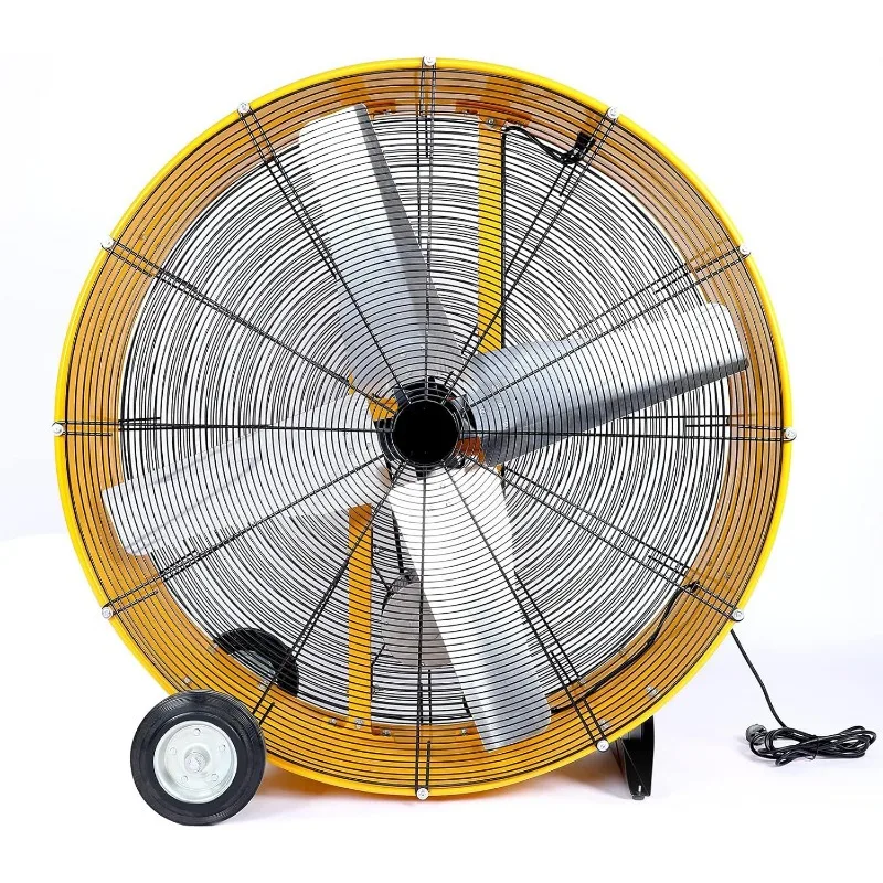 42 Inch Heavy Duty Metal Industrial Drum Fan, 2 Speed Air Circulation for Warehouse, Greenhouse, Workshop, Patio