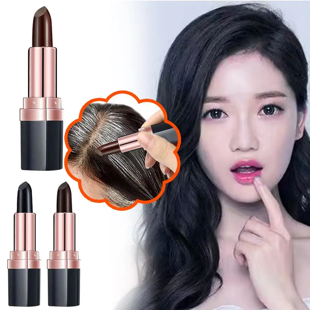 

One-Time Hair Dye Plant Extract Hair Dye Stick Disposable Dye Cover Hair Hair Pen Black Up Temporary Lipstick White Dye Col G5D6