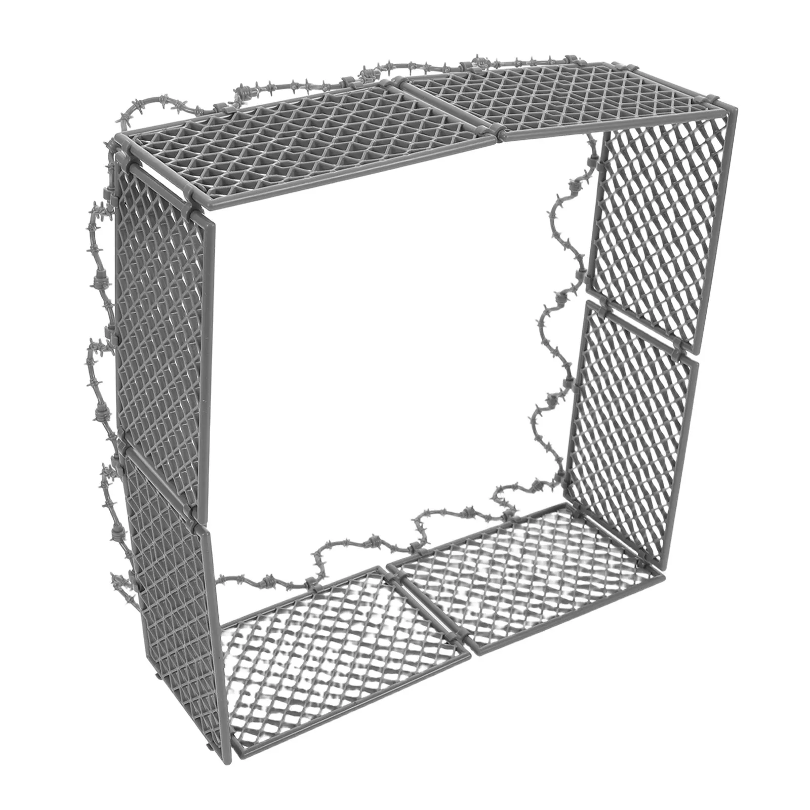 

1Set Military Fence Plastic Wire Mesh Panel Miniature DIY Fence Ornament Simulation Obstacle Scene Layout Landscape Decor