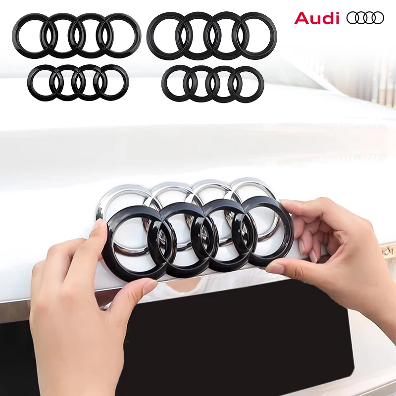 1PCS ABS Car Front Hood Rear Trunk Logo Emblem Badge Sticker for Audi S A3 A4 B8 8P 8V B6 A5 A6 C7 Q5 B9 B7 C6 A1 Q7 Q3 Tt A7 8L