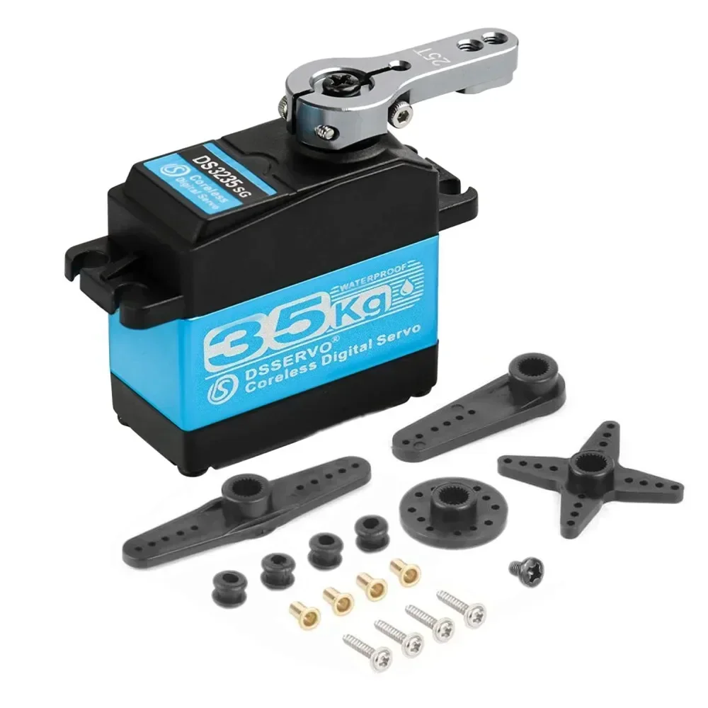 Servo moteur sans noyau à couple élevé 1x35kg, engrenage métallique numérique et en acier inoxydable, servo arduino pour bricolage robotique, voiture RC