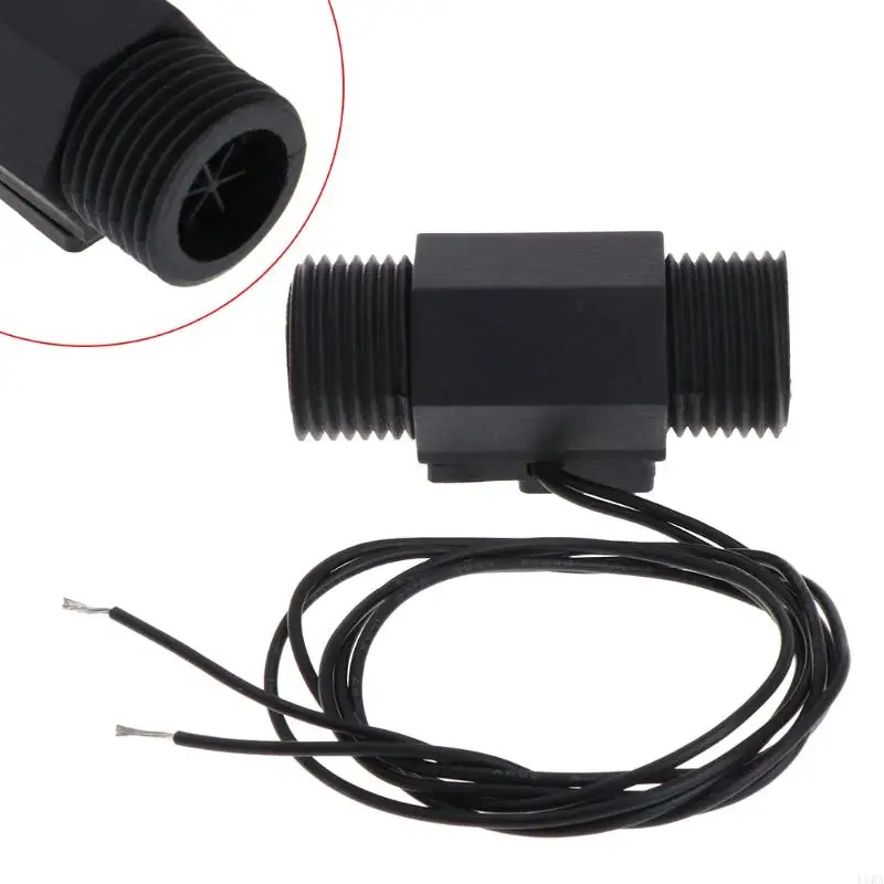 DC24V/1A Water Flow Sensor Switch Magnetic Liquid Flowmeter Fluidmeter Counter Sensor 0.75-5L/min Plastic Light Weight