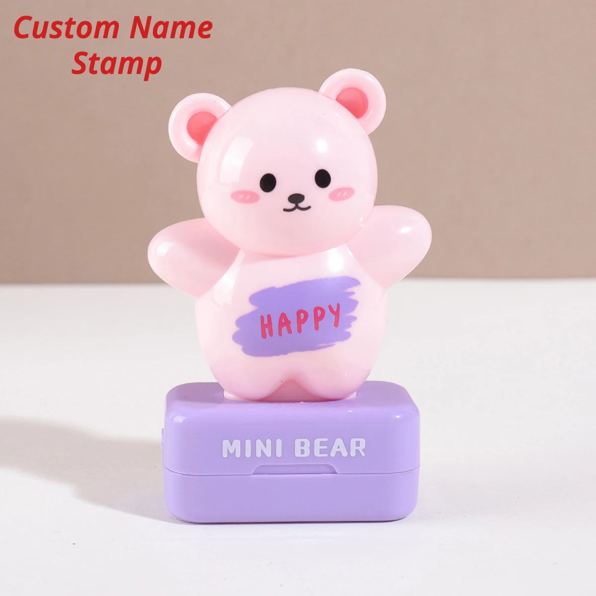 

Персонализированный штамп с именем для детей Little Bear: именной штамп для одежды, милый штамп для детского сада, индивидуальная печать с текстом