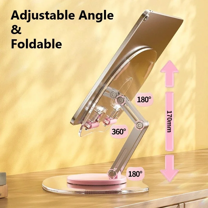 

Многофункциональная регулируемая подставка для телефона и планшета, креативная, складная, настольная, из алюминия, с милой акриловой пластиной Q16