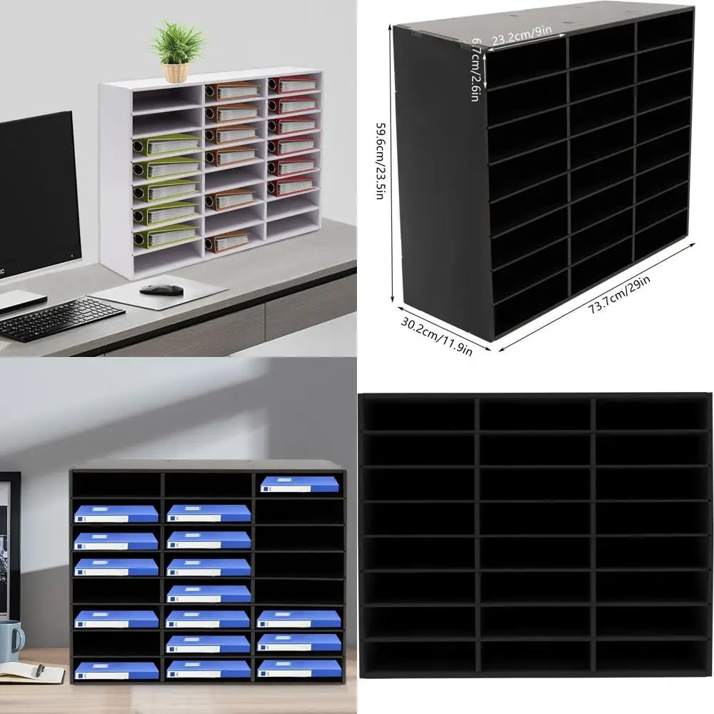 

Регулируемый органайзер для стола из ПВХ с 24 отделениями для офиса, дома и школы — черный сортировщик для документов