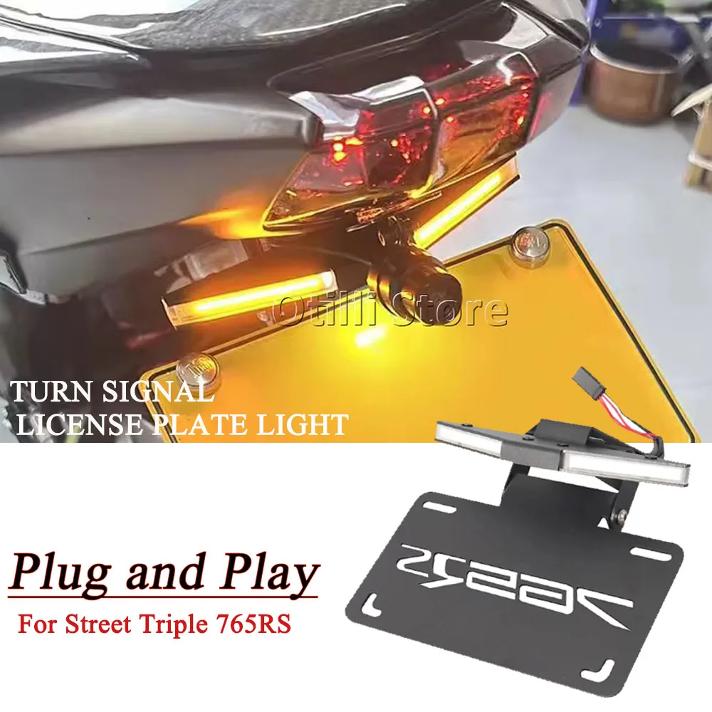 

License Plate Holder Bracket Fit For Street Triple 765 RS 765RS 2020-2025 Motorcycle 765RS Rear Tail Tidy Fender Eliminator