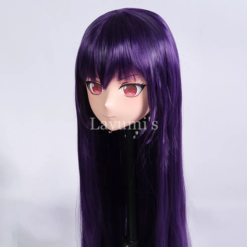 (Máscara LiLi 115) Menina Meia Cabeça Halloween Máscara de Sílica Realista Cosplay Japonês Comic Anime Kigurumi Máscara BJD Crossdressing