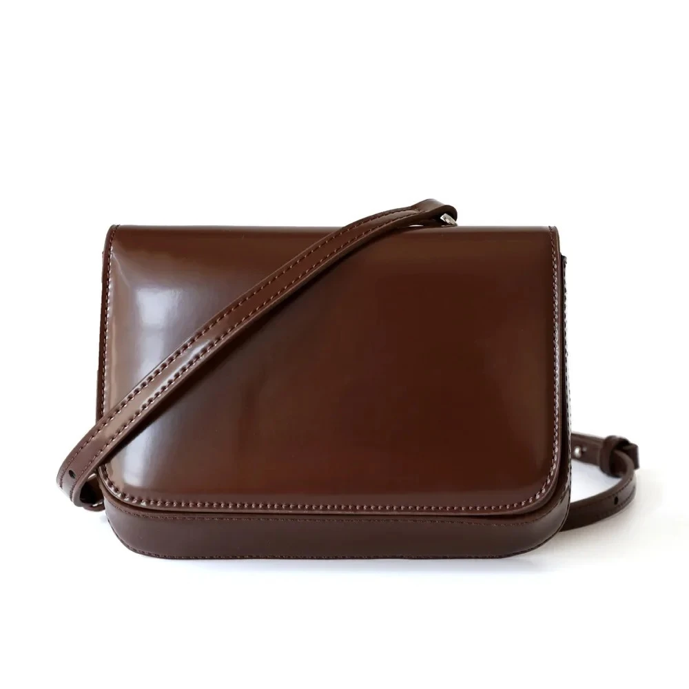 Advanced Coffee Brown Small Square Bag 2026 New Fashion Versatile Leather Crossbody Phone Bag Luxury Simple Tofu Ladies Hand Bag