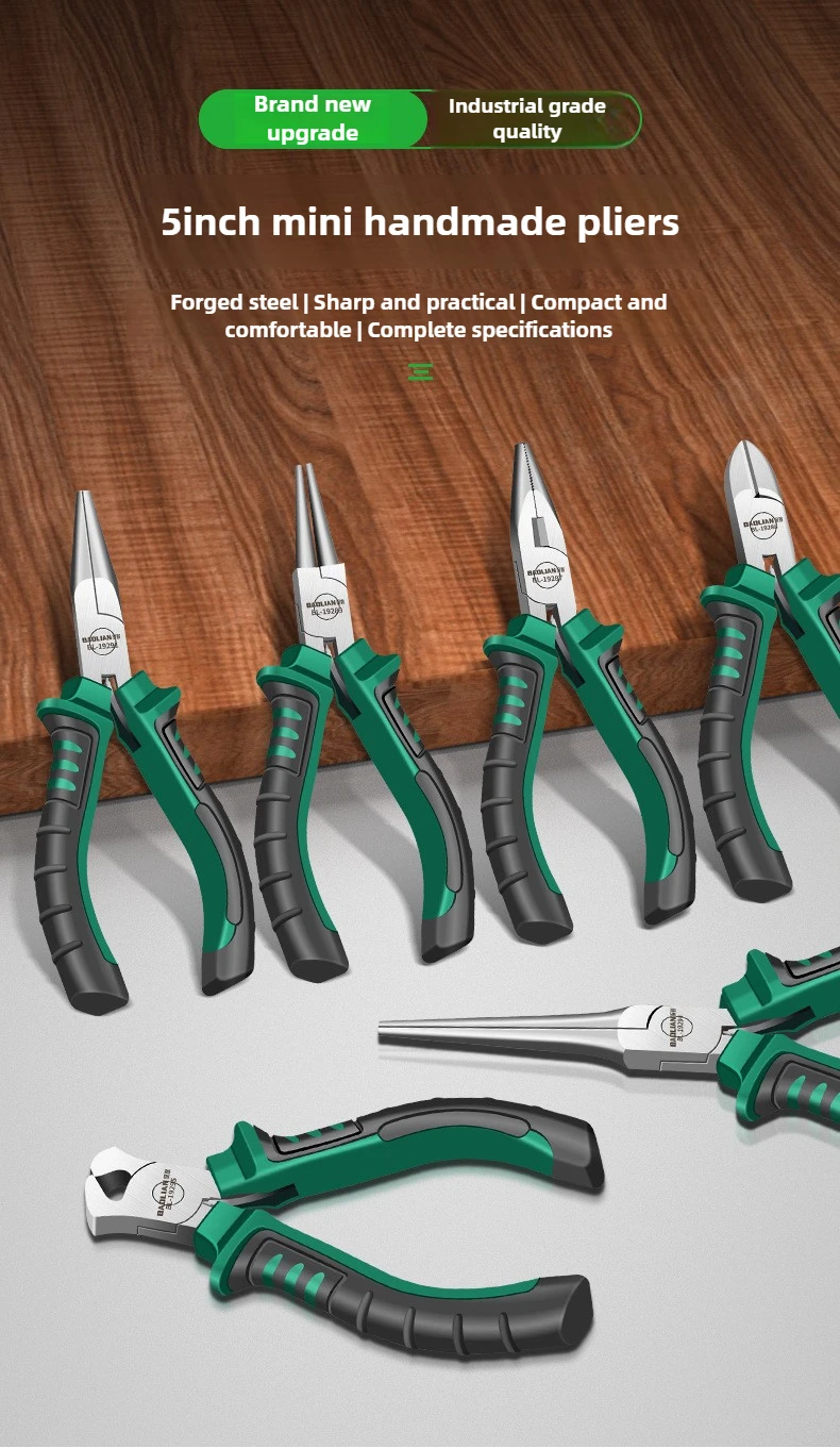 5-Zoll Mini-Multifunktionszange, Elektriker-Spezialzange, Spitzzange, Kleine Handgefertigte Industriequalität-Spannzange – Detail 1
