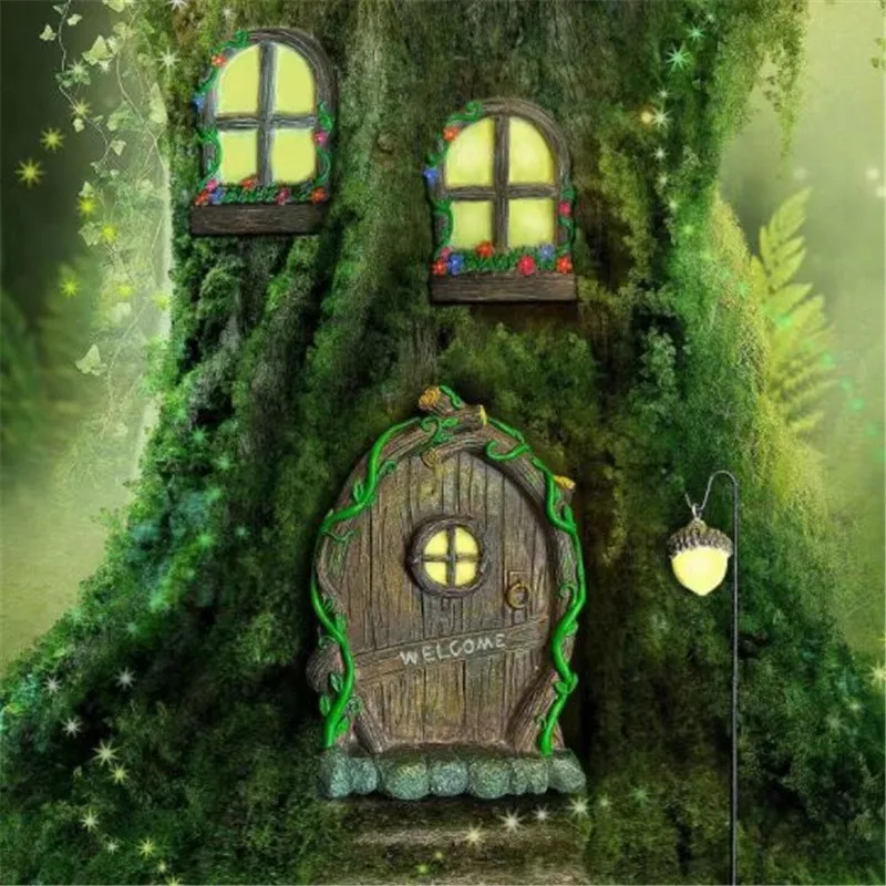 

‌Glowing Fairy House Window Set - Whimsical Night Light for Garden & Patio‌
