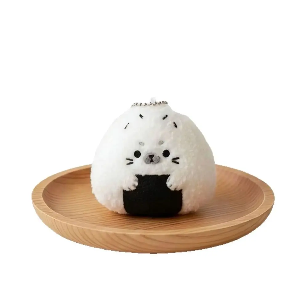 Soft Plush Seal Plush Keychain PP Cotton Filling Cartoon Style Rice Seal Roll Keychain Removable Buckle Plush Bag Charm