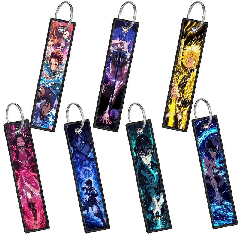 

Demon Slayers 1pcs Keychains for Men Women Cartoon Anime Key Tags Key Ring Car Key Holder School Bag Backpack Accessories