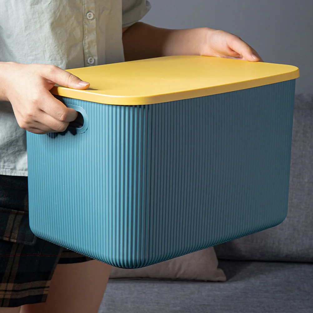 

Plastic Color Matching Storage Boxes Large Capacity Clothes Case Home Organizer Bedroom Living Room Eco Friendly Storage