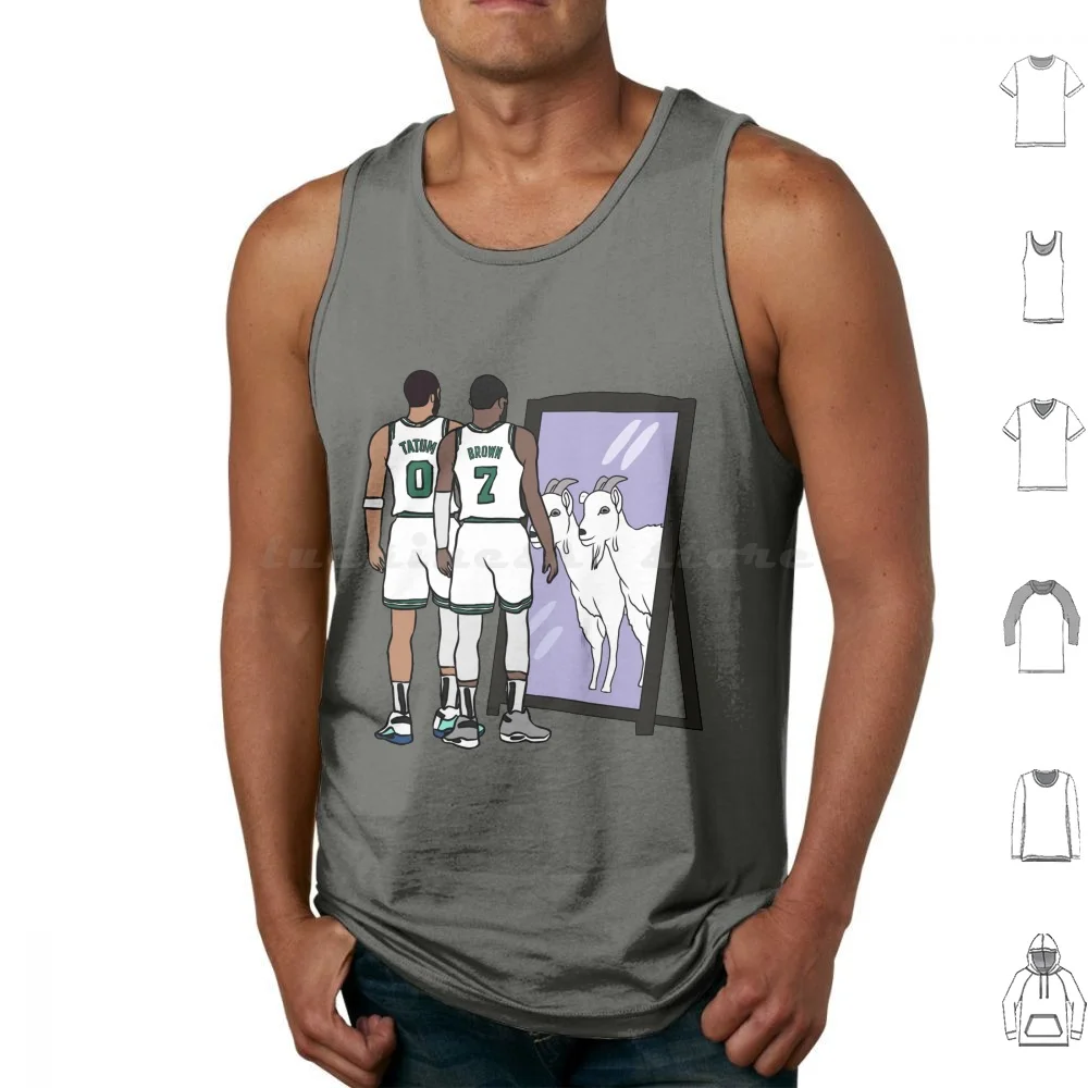 Jayson Tatum And Jaylen Brown Mirror Goats Tank Tops Vest Sleeveless Sports Basketball Jayson Tatum Jaylen Brown Goat Mirror