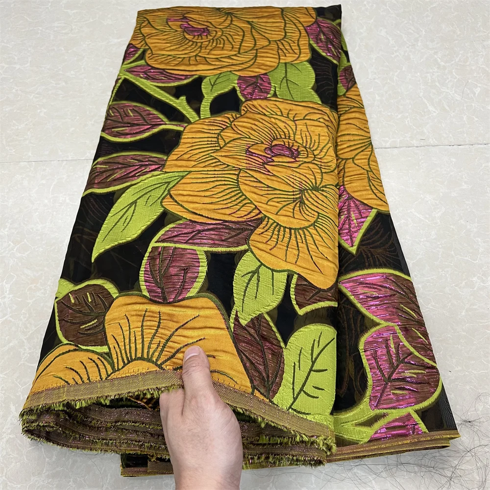 

2025Новый Premiun Африканский нигерийский тюль Кружевная ткань Органза Вышивка Гипюр Парча Жаккардовые свадебные платья Вечерние платья 5 ярдов