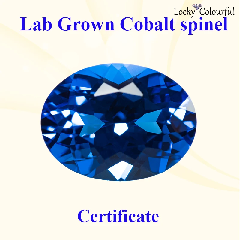 Lab Grown Cobalt Spinel Oval Shape Blue Demon VVS1 Charms Beads Selectable AGL Certificate Diy Jewelry Making Pendant Materials