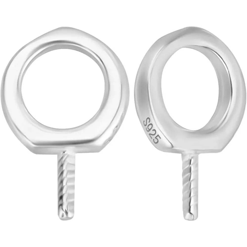 1 Box 10 Stück Mini-Schraubösenstifte aus 925er-Sterlingsilber, Schraubösenstifte, Verschlüsse, Haken für halbgebohrte Perlen, Armbandherstellungsset