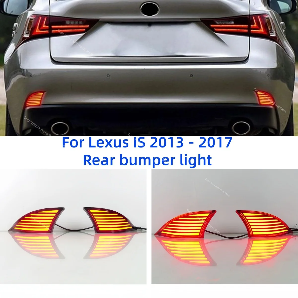 Feu arrière LED pour Lexus IS 2013-2017, clignotant à défilement, feu stop, feu d'avertissement, feu de conduite, trois fonctions