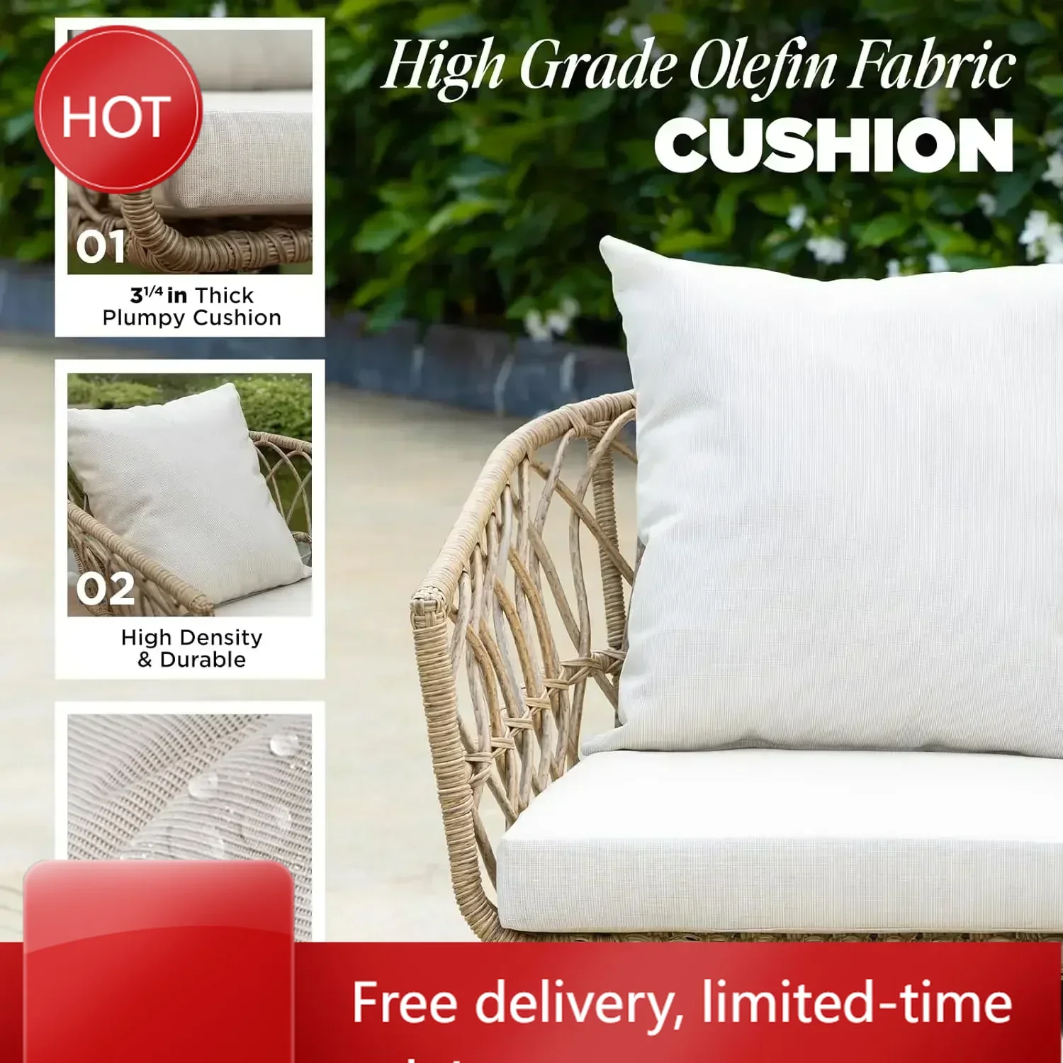 

Ограниченное по времени предложение: Набор из 2-х столов и стульев для бистро повышенной прочности, выдерживающих нагрузку до 500 фунтов, с мягкими подушками из олефиновой ткани.