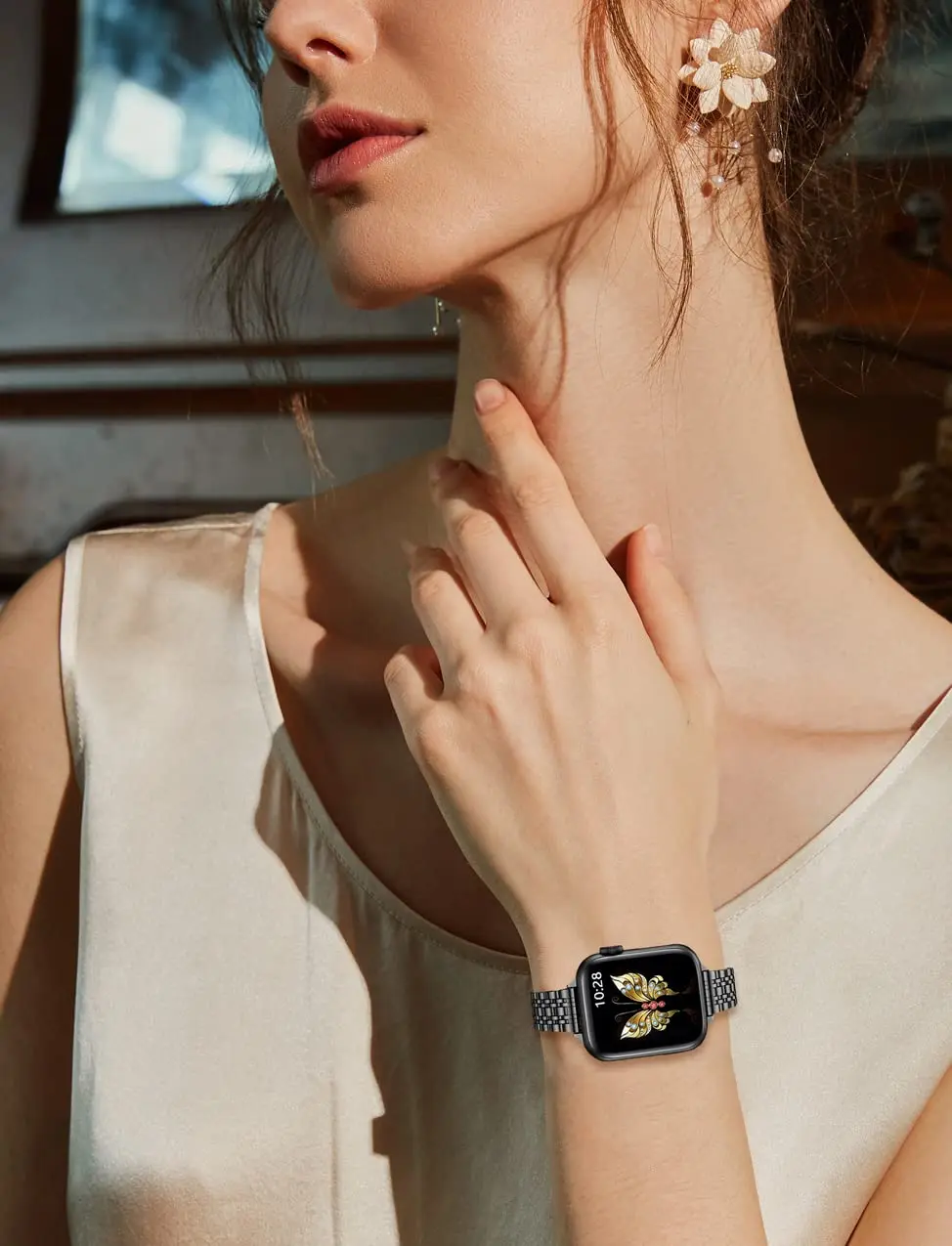 Ремешок из нержавеющей стали для Apple Watch, ремешок 44 мм, 45 мм, 40 мм, 38/42 мм, 41 мм, металлический браслет ultra 49 мм iwatch Series10 9 8 7 6 SE 5 4