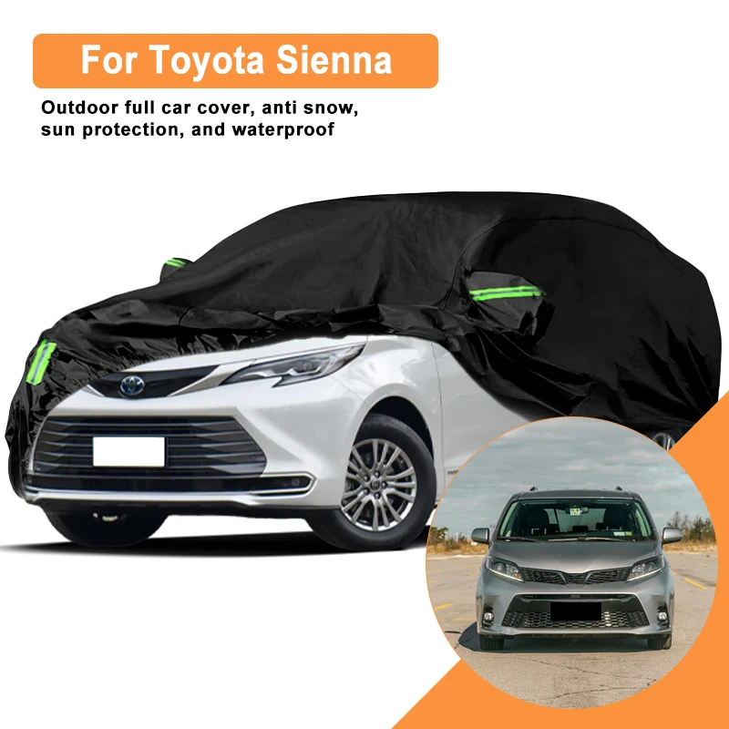 

Full Car Cover for Toyota Sienna Outdoor Use - Waterproof Snowproof Sunshade, Winter & Summer Auto Protection Accessories
