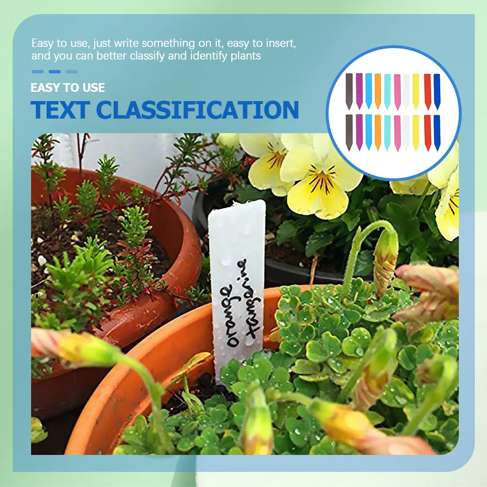 

200Pcs Plant Labels Portable Plastic Garden Stakes for Outdoor Garden Potted Plants Plant Identification Tags Potted Plants Tags