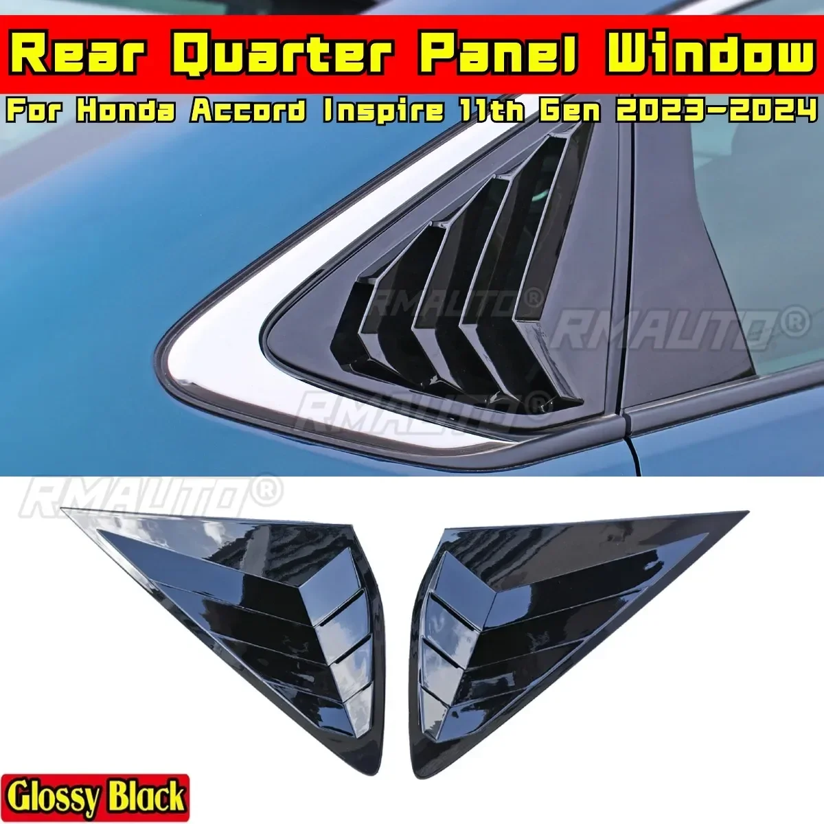 

Accord Rear Quarter Panel Window Glossy Black Body Kit for Honda Accord Inspire 11th Gen 2023-2024 Car Accessories