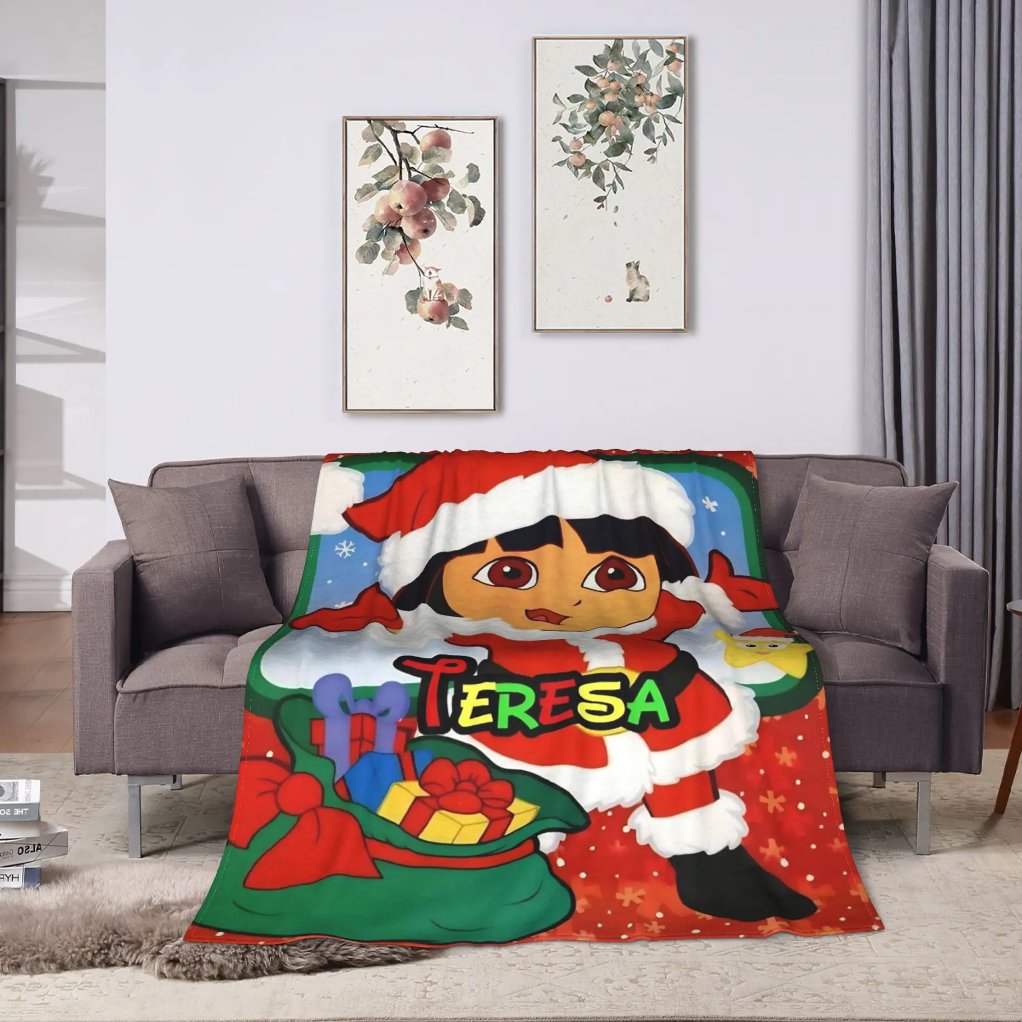 عيد الميلاد دوراس المستكشف المطبوعة الدافئة البطانيات الناعمة أفخم رمي بطانية نمط غرفة نوم الفانيلا المفرش أريكة غطاء سرير #2