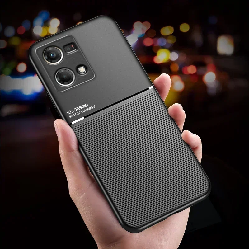 For OPPO Reno 7 4G Case Shockproof Magnetic Holder Leather Phone Cases For OPPO Reno 7 CPH2363 6.43