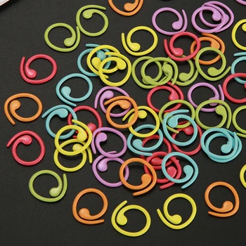 Metal Dikiş İşaretleyicileri Helisel Şekilli Tığ İşaretleyiciler Halka Örgü ve Tığ İşi için Çok Renkli Tığ Kilitleme İşaretleyicileri (Multico