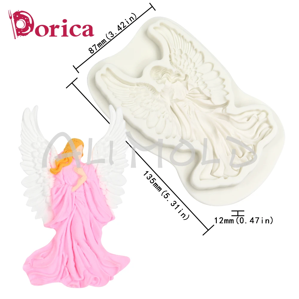 Angel Silicone Mold Fondant Sugar Chocolate Molds DIY Resin Clay Making Mould Wedding Birthday  Cake Decoration Kitchen Bakeware