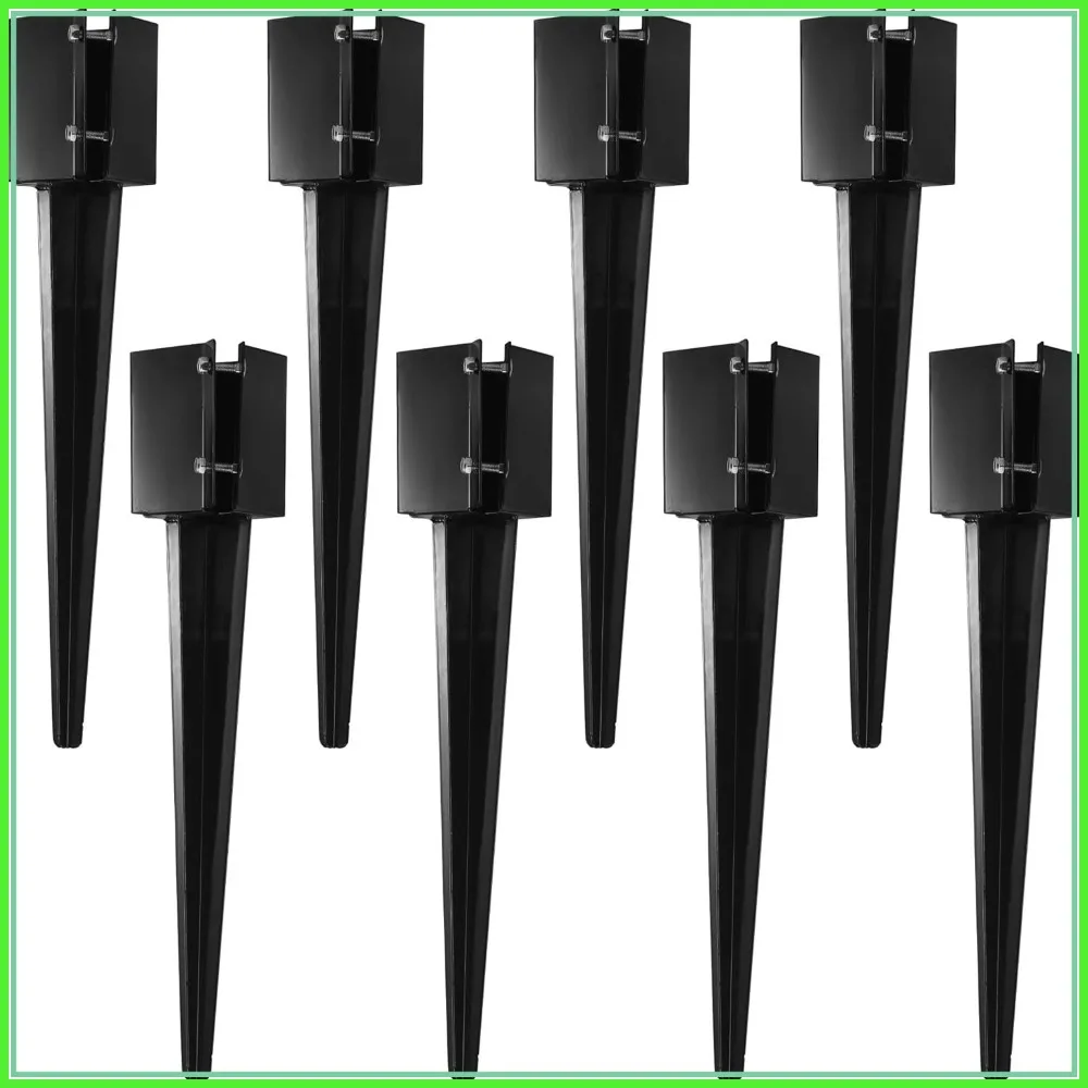 

24" Heavy Duty 4x4 Fence Post Anchor Ground Spike Metal Black Powder Coated for Mailbox Post