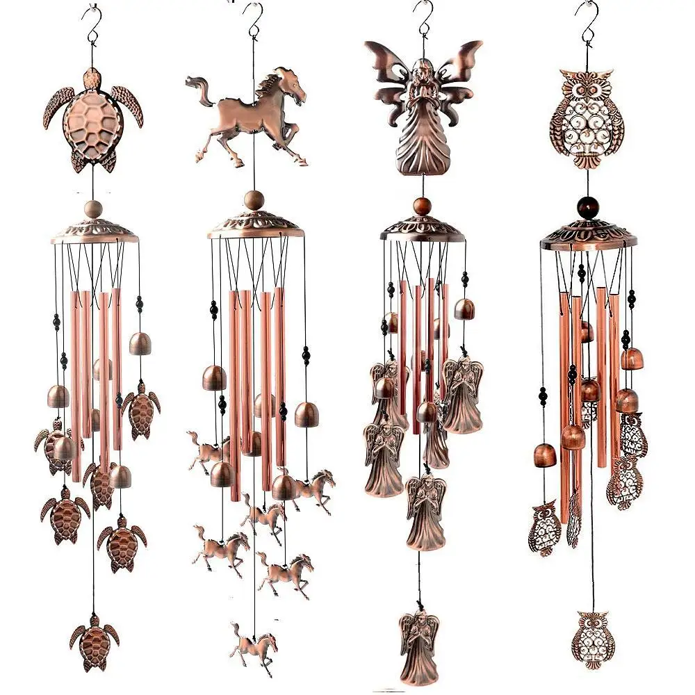 

Animal Hummingbird Horse Butterfly Flamingo Pigeon Wind Chime Pendant Creative Garden Garden Decoration Metal Bell Pendant Gift