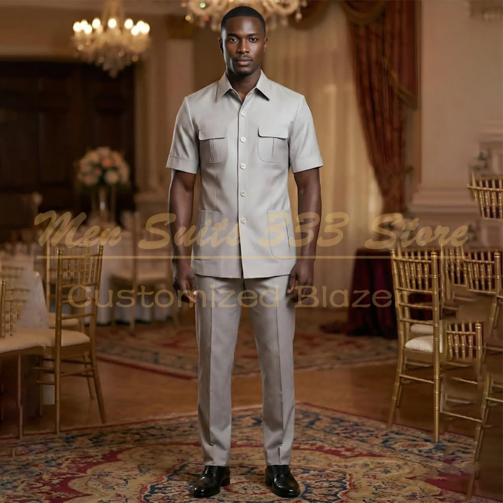 

High Quality Men's Suits Elegant Smart Casual Business Full Sets Luxury Single Breasted 2 Piece Jacket Pants Outwear Costume