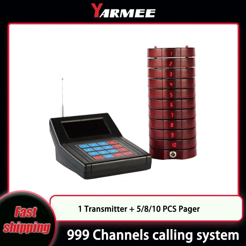 YARMEE Wireless Restaurant Calling System Guest Queue Pager System Beeper Coasters Suitable Food Truck Bar Coffee Church Hotel