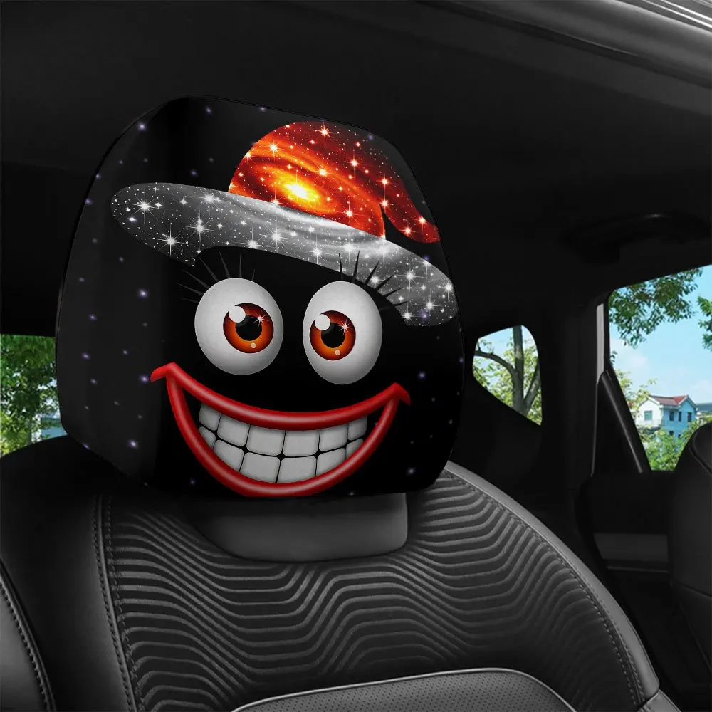 1pcs Shimmering Starry Sky Witch Print  Headrest Covers,- Auto Seat Protectors for Long Trips & Commuting