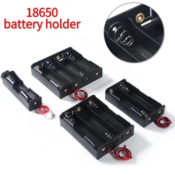 18650 Battery Case Holder with Lead Wire Bundle, 1/2/3/4 Slots 3.7V Series Circuit DIY Battery Storage Holder Box Case with Lead