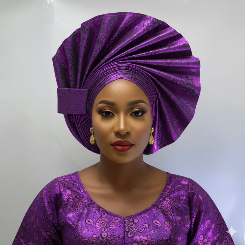 

Повязка на голову Свадебная женская, повязка на голову Свадебная из нигерийского геля, гель-тюрбан aso ebi, 7L031502