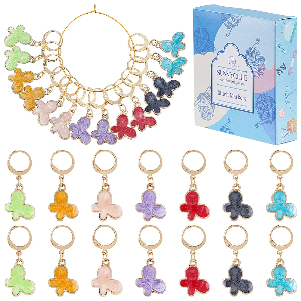 

Alloy Enamel Pendant Decorations with 304 Stainless Steel Findings Butterfly Golden 35mm 28pcs/box
