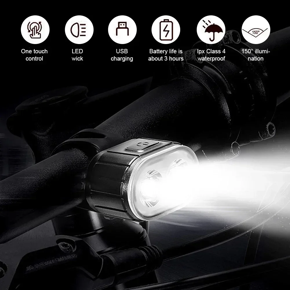 Cycling Taillight Headlight Bicycle Lights Night Safety Bike Warning Light LED USB Rechargeable Waterproof Bicycle Lights